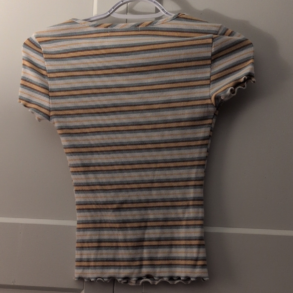 Sugar Moon Striped Button-Up Ribbed Top - Picture 5 of 6